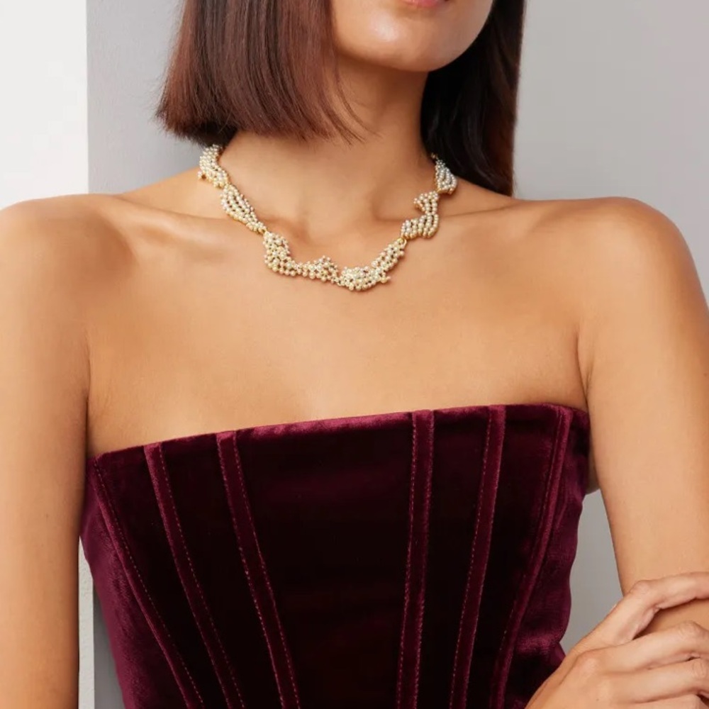Oscar de la Renta Torn Paper Necklace - Picture 3 of 4